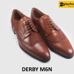 Giày tây nam buộc dây derby cao cấp M6N màu bò 003