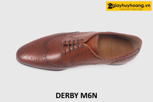 Giày tây nam buộc dây derby cao cấp M6N màu bò 002