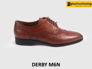Giày tây nam buộc dây derby cao cấp M6N màu bò 001