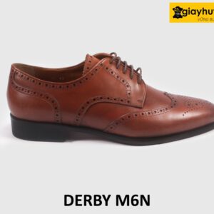 Giày tây nam buộc dây derby cao cấp M6N màu bò 001