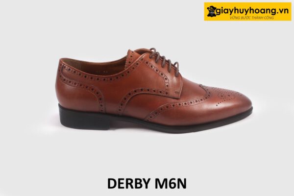 Giày tây nam buộc dây derby cao cấp M6N màu bò 001
