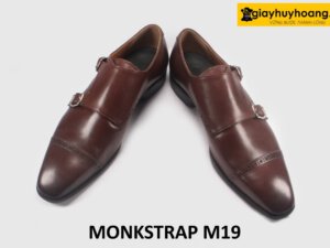 Giày da nam màu nâu 2 khóa Monkstrap M19 005