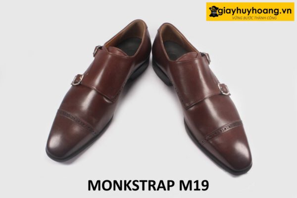 Giày da nam màu nâu 2 khóa Monkstrap M19 005