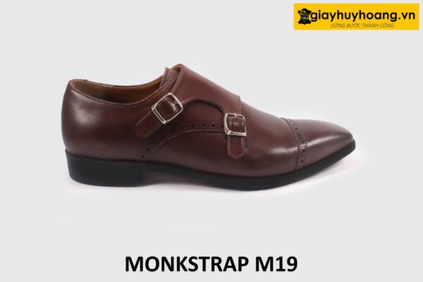 Giày da nam màu nâu 2 khóa Monkstrap M19 004