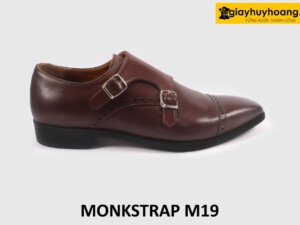 Giày da nam màu nâu 2 khóa Monkstrap M19 001