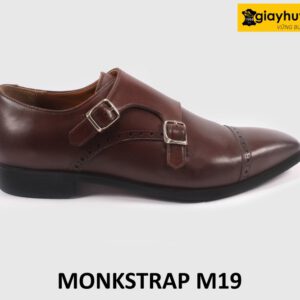 Giày da nam màu nâu 2 khóa Monkstrap M19 001