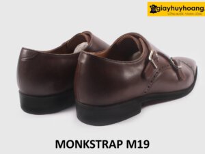Giày da nam màu nâu 2 khóa Monkstrap M19 003
