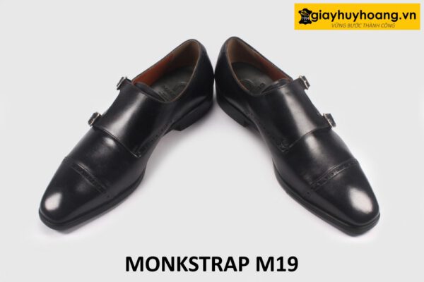 Giày da nam màu đen 2 khóa Monkstrap M19 004