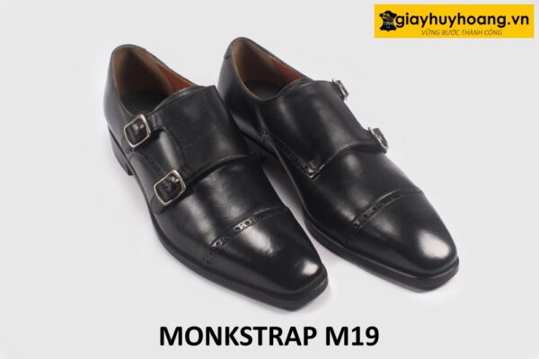 Giày da nam màu đen 2 khóa Monkstrap M19 003