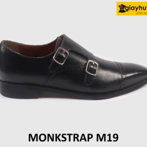 Giày da nam màu đen 2 khóa Monkstrap M19 001