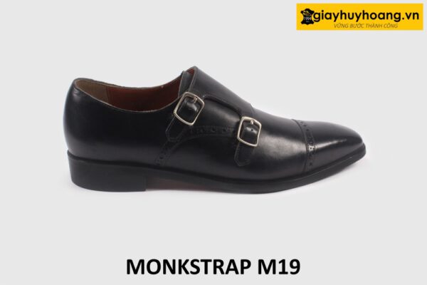 Giày da nam màu đen 2 khóa Monkstrap M19 001