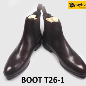 Giày da boot nam màu nâu giá tốt Chelsea boot T26-1 003