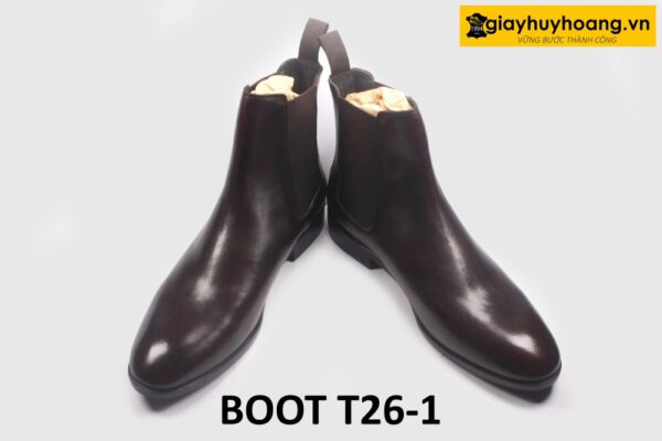 Giày da boot nam màu nâu giá tốt Chelsea boot T26-1 003