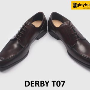 Giày da nam derby buộc dây sliptoe Derby T07 004