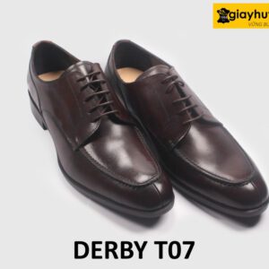 Giày da nam derby buộc dây sliptoe Derby T07 003