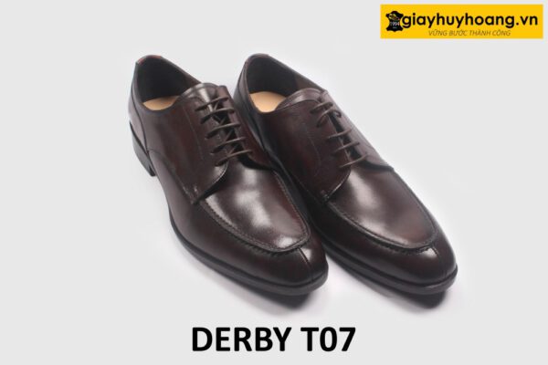 Giày da nam derby buộc dây sliptoe Derby T07 003