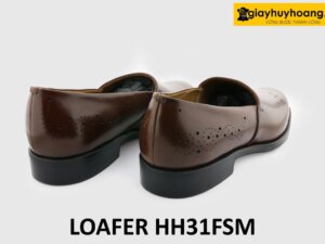 Giày loafer nam mũi tròn đục lỗ họa tiết HH31FSM 005