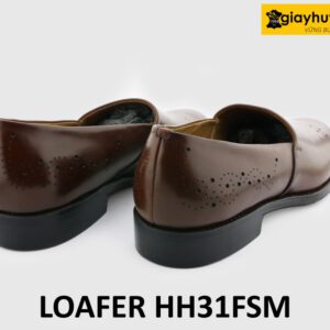 Giày loafer nam mũi tròn đục lỗ họa tiết HH31FSM 005