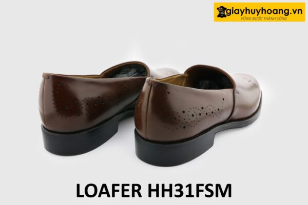 Giày loafer nam mũi tròn đục lỗ họa tiết HH31FSM 005