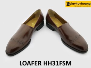 Giày loafer nam mũi tròn đục lỗ họa tiết HH31FSM 004