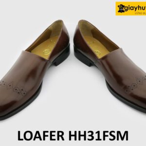 Giày loafer nam mũi tròn đục lỗ họa tiết HH31FSM 004