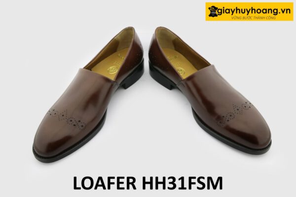 Giày loafer nam mũi tròn đục lỗ họa tiết HH31FSM 004