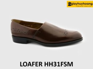 Giày loafer nam mũi tròn đục lỗ họa tiết HH31FSM 001
