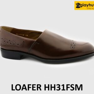 Giày loafer nam mũi tròn đục lỗ họa tiết HH31FSM 001