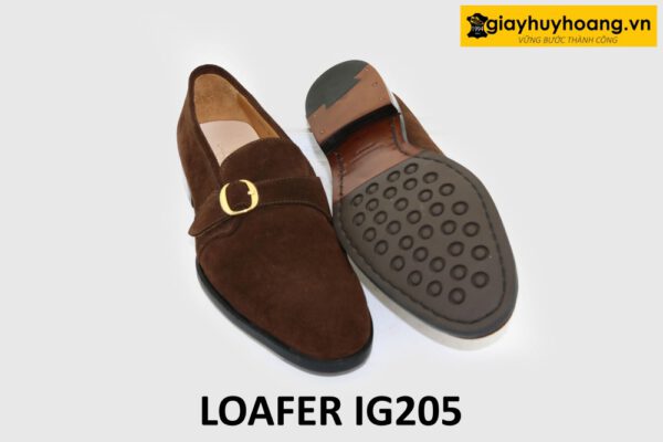 [Size 43] Giày lười nam da lộn màu nâu Loafer IG205 003