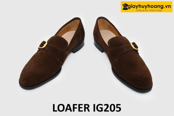 [Size 43] Giày lười nam da lộn màu nâu Loafer IG205 002