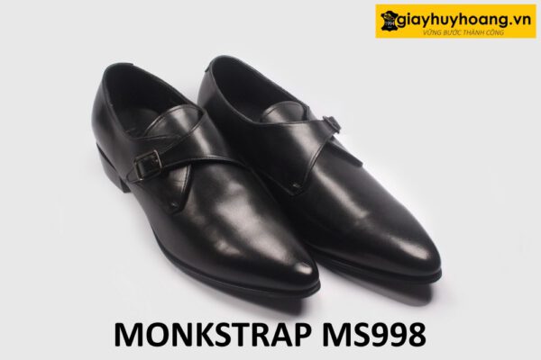 [Size 44] Giày da nam mũi nhọn sang trọng Monkstrap MS998 003