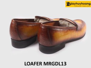 Giày lười nam da bò vân cá sấu cá tính loafer DL13 005