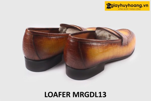 Giày lười nam da bò vân cá sấu cá tính loafer DL13 005