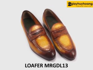 Giày lười nam da bò vân cá sấu cá tính loafer DL13 003