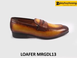 Giày lười nam da bò vân cá sấu cá tính loafer DL13 001