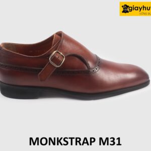 Giày Monkstrap màu bò da nam 1 khóa M31 001