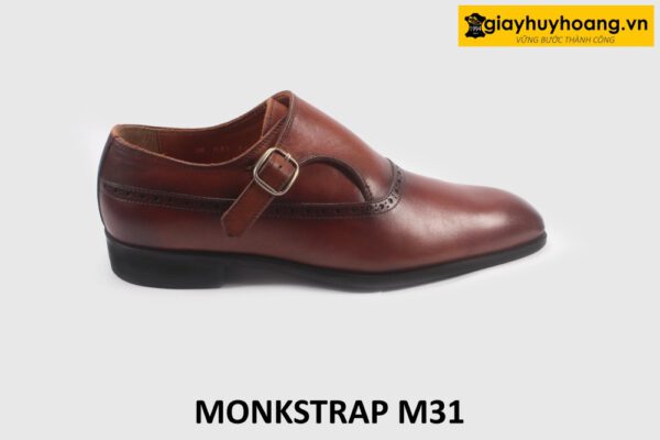 Giày Monkstrap màu bò da nam 1 khóa M31 001