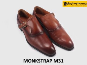 Giày Monkstrap màu bò da nam 1 khóa M31 003