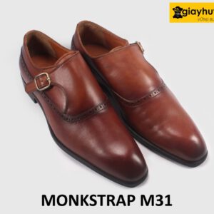 Giày Monkstrap màu bò da nam 1 khóa M31 003