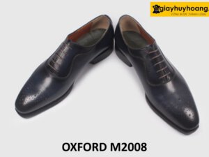 Giày da nam Oxford màu xanh navy patina M2008 005