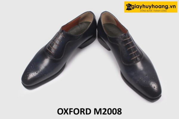 Giày da nam Oxford màu xanh navy patina M2008 005