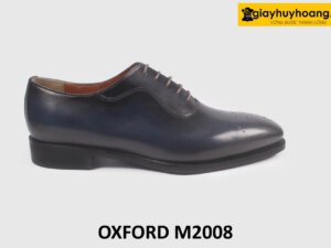 Giày da nam Oxford màu xanh navy patina M2008 001
