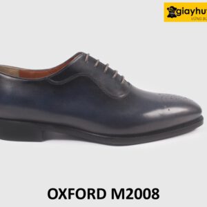 Giày da nam Oxford màu xanh navy patina M2008 001