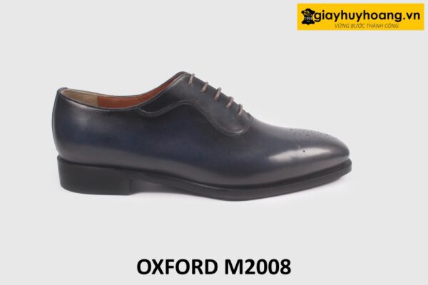 Giày da nam Oxford màu xanh navy patina M2008 001