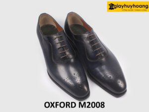 Giày da nam Oxford màu xanh navy patina M2008 004