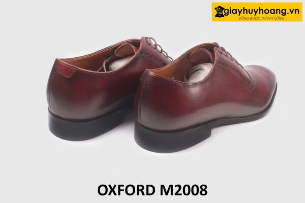 Giày da oxford nam màu đỏ đô sang trọng M2008 005
