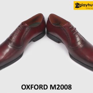 Giày da oxford nam màu đỏ đô sang trọng M2008 004
