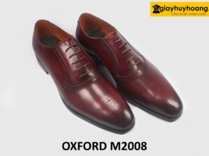 Giày da oxford nam màu đỏ đô sang trọng M2008 003