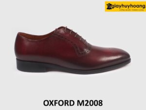 Giày da oxford nam màu đỏ đô sang trọng M2008 001
