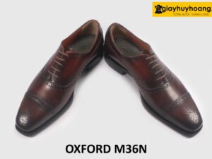 Giày da nam đóng thủ công màu nâu Oxford M36N 004